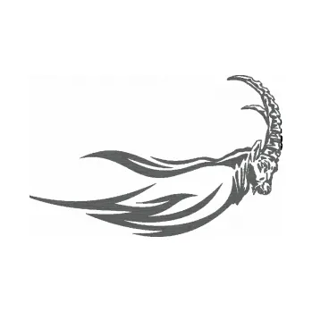 Samolepicí dekorace na vozidlo Animal flames 104 pravá kozel (62 - škrábaný titan) SAMOLEPKA NA AUTO, NÁLEPKA, FÓLIE, POLEP, TUNING, VLASTNÍ TEXT, TISK, AUTOSAMOLEPKY.cz, POLEPY, OBRÁZEK, LOGO, 3D STICKERS