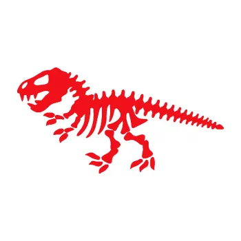 Samolepící dekorace SAMOLEPKA Dinosaurus kostra 001 levá (10 - červená) NA AUTO, NÁLEPKA, FÓLIE, POLEP, TUNING, VLASTNÍ TEXT, TISK, AUTOSAMOLEPKY.cz, POLEPY, OBRÁZEK, LOGO, SAMOLEPKY