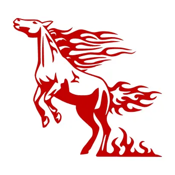 Samolepicí dekorace na vozidlo Animal flames 001 levá kůň (18 - tmavě červená) SAMOLEPKA NA AUTO, NÁLEPKA, FÓLIE, POLEP, TUNING, VLASTNÍ TEXT, TISK, AUTOSAMOLEPKY.cz, POLEPY, OBRÁZEK, LOGO, 3D STICKERS