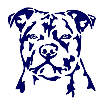 Polep vozidla Pes 143 levá Stafordširský bulteriér (23 - tmavě modrá) SAMOLEPKA NA AUTO, NÁLEPKA, FÓLIE, POLEP, TUNING, VLASTNÍ TEXT, TISK, AUTOSAMOLEPKY.cz, POLEPY, OBRÁZEK, LOGO, 3D STICKERS
