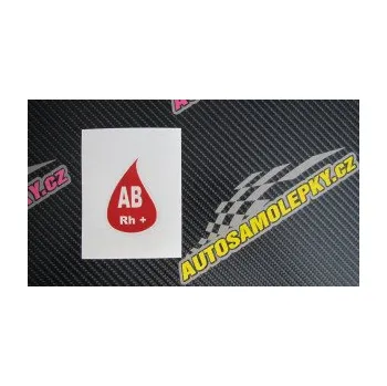 Polep vozidla SAMOLEPKA Krevní skupina AB Rh+ kapka (10 - červená) NA AUTO, NÁLEPKA, FÓLIE, POLEP, TUNING, VLASTNÍ TEXT, TISK, AUTOSAMOLEPKY.cz, POLEPY, OBRÁZEK, LOGO, SAMOLEPKY