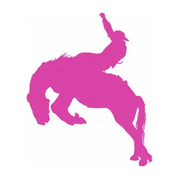 Samolepící dekorace Kovboj 001 levá rodeo na koni (16 - růžová) SAMOLEPKA NA AUTO, NÁLEPKA, FÓLIE, POLEP, TUNING, VLASTNÍ TEXT, TISK, AUTOSAMOLEPKY.cz, POLEPY, OBRÁZEK, LOGO, 3D STICKERS