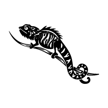 Samolepící dekorace SAMOLEPKA Chameleon 003 levá (01 - černá) NA AUTO, NÁLEPKA, FÓLIE, POLEP, TUNING, VLASTNÍ TEXT, TISK, AUTOSAMOLEPKY.cz, POLEPY, OBRÁZEK, LOGO, SAMOLEPKY