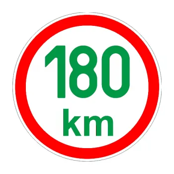 samolepka Maximální rychlost 180km - nejvyšší konstrukční rychlost (12 - zelená) SAMOLEPKA NA AUTO, NÁLEPKA, FÓLIE, POLEP, TUNING, VLASTNÍ TEXT, TISK, AUTOSAMOLEPKY.cz, POLEPY, OBRÁZEK, LOGO, 3D STICKERS