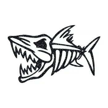 Samolepicí dekorace na vozidlo Ryba kostra 002 levá (85 - Ultra Metalic černá) SAMOLEPKA NA AUTO, NÁLEPKA, FÓLIE, POLEP, TUNING, VLASTNÍ TEXT, TISK, AUTOSAMOLEPKY.cz, POLEPY, OBRÁZEK, LOGO, 3D STICKERS