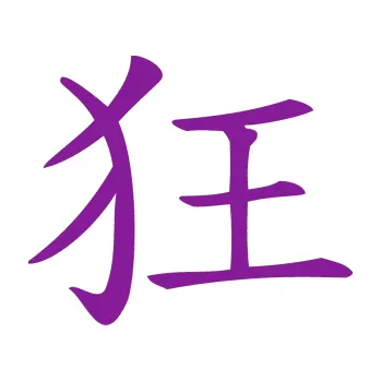 Polep vozidla SAMOLEPKA Čínský znak Crazy (14 - fialová) NA AUTO, NÁLEPKA, FÓLIE, POLEP, TUNING, VLASTNÍ TEXT, TISK, AUTOSAMOLEPKY.cz, POLEPY, OBRÁZEK, LOGO, SAMOLEPKY