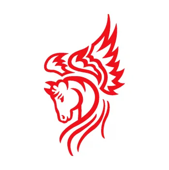 Samolepící dekorace SAMOLEPKA Pegas 003 levá okřídlený kůň hlava (10 - červená) NA AUTO, NÁLEPKA, FÓLIE, POLEP, TUNING, VLASTNÍ TEXT, TISK, AUTOSAMOLEPKY.cz, POLEPY, OBRÁZEK, LOGO, SAMOLEPKY