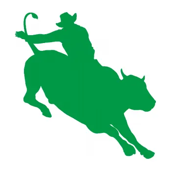 Samolepící dekorace Rodeo 001 pravá kovboj s býkem (12 - zelená) SAMOLEPKA NA AUTO, NÁLEPKA, FÓLIE, POLEP, TUNING, VLASTNÍ TEXT, TISK, AUTOSAMOLEPKY.cz, POLEPY, OBRÁZEK, LOGO, 3D STICKERS