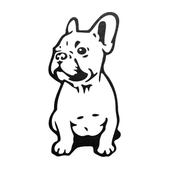 samolepka Pes 070 levá Francouzský buldoček (63 - škrábaný kov černý) SAMOLEPKA NA AUTO, NÁLEPKA, FÓLIE, POLEP, TUNING, VLASTNÍ TEXT, TISK, AUTOSAMOLEPKY.cz, POLEPY, OBRÁZEK, LOGO, 3D STICKERS