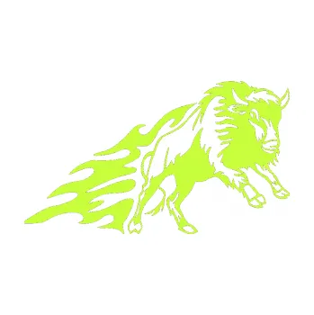 Samolepicí dekorace na vozidlo Animal flames 089 pravá býk (27 - limetová) SAMOLEPKA NA AUTO, NÁLEPKA, FÓLIE, POLEP, TUNING, VLASTNÍ TEXT, TISK, AUTOSAMOLEPKY.cz, POLEPY, OBRÁZEK, LOGO, 3D STICKERS