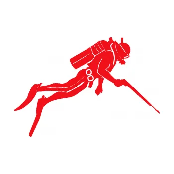 Polep vozidla SAMOLEPKA Potápěč 010 pravá (10 - červená) NA AUTO, NÁLEPKA, FÓLIE, POLEP, TUNING, VLASTNÍ TEXT, TISK, AUTOSAMOLEPKY.cz, POLEPY, OBRÁZEK, LOGO, SAMOLEPKY