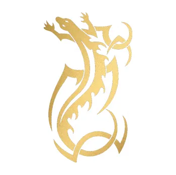 Samolepící dekorace Ještěrka 006 levá (43 - zlatá metalíza) SAMOLEPKA NA AUTO, NÁLEPKA, FÓLIE, POLEP, TUNING, VLASTNÍ TEXT, TISK, AUTOSAMOLEPKY.cz, POLEPY, OBRÁZEK, LOGO, 3D STICKERS