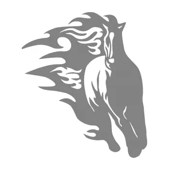 Samolepicí dekorace na vozidlo Animal flames 007 pravá kůň (17 - šedá) SAMOLEPKA NA AUTO, NÁLEPKA, FÓLIE, POLEP, TUNING, VLASTNÍ TEXT, TISK, AUTOSAMOLEPKY.cz, POLEPY, OBRÁZEK, LOGO, 3D STICKERS