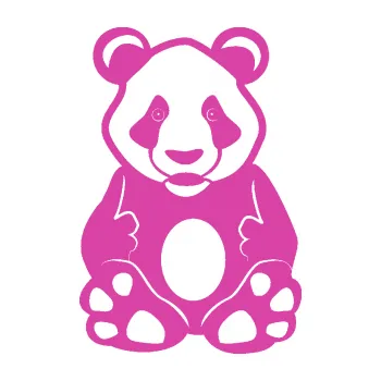 Samolepící dekorace Panda 006 (16 - růžová) SAMOLEPKA NA AUTO, NÁLEPKA, FÓLIE, POLEP, TUNING, VLASTNÍ TEXT, TISK, AUTOSAMOLEPKY.cz, POLEPY, OBRÁZEK, LOGO, 3D STICKERS
