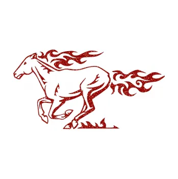 Samolepicí dekorace na vozidlo Animal flames 004 levá kůň (86 - Ultra Metalic červená) SAMOLEPKA NA AUTO, NÁLEPKA, FÓLIE, POLEP, TUNING, VLASTNÍ TEXT, TISK, AUTOSAMOLEPKY.cz, POLEPY, OBRÁZEK, LOGO, 3D STICKERS