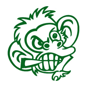 Samolepicí dekorace na vozidlo Opičák 001 pravá s cigaretou (20 - tmavě zelená) SAMOLEPKA NA AUTO, NÁLEPKA, FÓLIE, POLEP, TUNING, VLASTNÍ TEXT, TISK, AUTOSAMOLEPKY.cz, POLEPY, OBRÁZEK, LOGO, 3D STICKERS