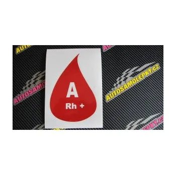 Polep vozidla SAMOLEPKA Krevní skupina A Rh+ kapka (10 - červená) NA AUTO, NÁLEPKA, FÓLIE, POLEP, TUNING, VLASTNÍ TEXT, TISK, AUTOSAMOLEPKY.cz, POLEPY, OBRÁZEK, LOGO, SAMOLEPKY