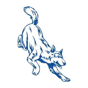 samolepka Pes 024 pravá (88 - Ultra Metalic modrá) SAMOLEPKA NA AUTO, NÁLEPKA, FÓLIE, POLEP, TUNING, VLASTNÍ TEXT, TISK, AUTOSAMOLEPKY.cz, POLEPY, OBRÁZEK, LOGO, 3D STICKERS