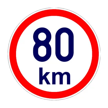 samolepka Maximální rychlost 80km - nejvyšší konstrukční rychlost (23 - tmavě modrá) SAMOLEPKA NA AUTO, NÁLEPKA, FÓLIE, POLEP, TUNING, VLASTNÍ TEXT, TISK, AUTOSAMOLEPKY.cz, POLEPY, OBRÁZEK, LOGO, 3D STICKERS