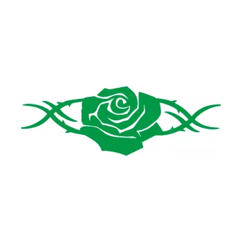 Samolepící dekorace Květina dekor 020 levá růže s trny (12 - zelená) SAMOLEPKA NA AUTO, NÁLEPKA, FÓLIE, POLEP, TUNING, VLASTNÍ TEXT, TISK, AUTOSAMOLEPKY.cz, POLEPY, OBRÁZEK, LOGO, 3D STICKERS