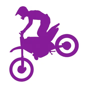 Samolepící dekorace Motorka 015 levá motokros (14 - fialová) SAMOLEPKA NA AUTO, NÁLEPKA, FÓLIE, POLEP, TUNING, VLASTNÍ TEXT, TISK, AUTOSAMOLEPKY.cz, POLEPY, OBRÁZEK, LOGO, 3D STICKERS