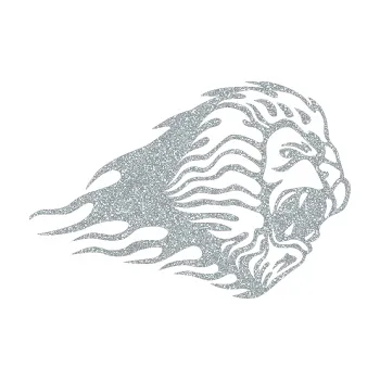 Samolepicí dekorace na vozidlo Animal flames 014 pravá lev (91 - Ultra Metalic stříbrná metalíza) SAMOLEPKA NA AUTO, NÁLEPKA, FÓLIE, POLEP, TUNING, VLASTNÍ TEXT, TISK, AUTOSAMOLEPKY.cz, POLEPY, OBRÁZEK, LOGO, 3D STICKERS