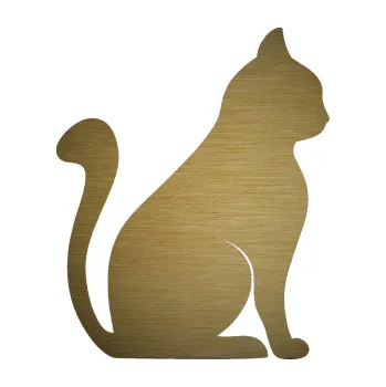 Samolepící dekorace SAMOLEPKA Kočka 001 pravá (64 - škrábaný kov zlatý) NA AUTO, NÁLEPKA, FÓLIE, POLEP, TUNING, VLASTNÍ TEXT, TISK, AUTOSAMOLEPKY.cz, POLEPY, OBRÁZEK, LOGO, SAMOLEPKY