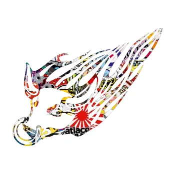 Samolepicí dekorace na vozidlo Animal flames 010 levá býk s kruhem (83 - Sticker bomb) SAMOLEPKA NA AUTO, NÁLEPKA, FÓLIE, POLEP, TUNING, VLASTNÍ TEXT, TISK, AUTOSAMOLEPKY.cz, POLEPY, OBRÁZEK, LOGO, 3D STICKERS