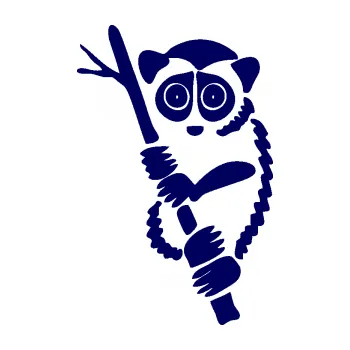 Samolepící dekorace SAMOLEPKA Opice 004 levá lemur na stromě (23 - tmavě modrá) NA AUTO, NÁLEPKA, FÓLIE, POLEP, TUNING, VLASTNÍ TEXT, TISK, AUTOSAMOLEPKY.cz, POLEPY, OBRÁZEK, LOGO, SAMOLEPKY