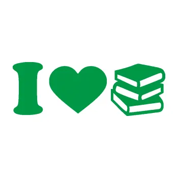 Samolepící dekorace SAMOLEPKA I love books (12 - zelená) NA AUTO, NÁLEPKA, FÓLIE, POLEP, TUNING, VLASTNÍ TEXT, TISK, AUTOSAMOLEPKY.cz, POLEPY, OBRÁZEK, LOGO, SAMOLEPKY