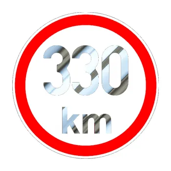samolepka Maximální rychlost 330km - nejvyšší konstrukční rychlost (80 - chrom fólie stříbrná zrcadlová) SAMOLEPKA NA AUTO, NÁLEPKA, FÓLIE, POLEP, TUNING, VLASTNÍ TEXT, TISK, AUTOSAMOLEPKY.cz, POLEPY, OBRÁZEK, LOGO, 3D STICKERS