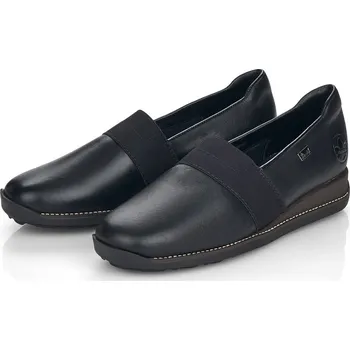 Dámské polobotky Dámské kožené polobotky 44261-00 Rieker černé Barva: schwarz, Velikost: 38