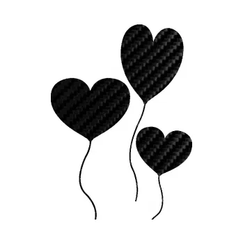 Samolepící dekorace SAMOLEPKA Balónky srdíčka (50 - 3D karbon černý) NA AUTO, NÁLEPKA, FÓLIE, POLEP, TUNING, VLASTNÍ TEXT, TISK, AUTOSAMOLEPKY.cz, POLEPY, OBRÁZEK, LOGO, SAMOLEPKY