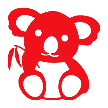 Samolepící dekorace SAMOLEPKA Koala 001 pravá (10 - červená) NA AUTO, NÁLEPKA, FÓLIE, POLEP, TUNING, VLASTNÍ TEXT, TISK, AUTOSAMOLEPKY.cz, POLEPY, OBRÁZEK, LOGO, SAMOLEPKY