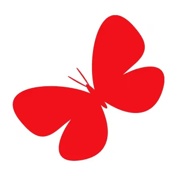 Samolepící dekorace SAMOLEPKA Motýl 005 levá (10 - červená) NA AUTO, NÁLEPKA, FÓLIE, POLEP, TUNING, VLASTNÍ TEXT, TISK, AUTOSAMOLEPKY.cz, POLEPY, OBRÁZEK, LOGO, SAMOLEPKY