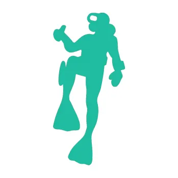 Polep vozidla SAMOLEPKA NA AUTO Potápěč 001 levá (25 - tyrkysová) NÁLEPKA, FÓLIE, POLEP, TUNING, VLASTNÍ TEXT, TISK, AUTOSAMOLEPKY.cz, POLEPY, OBRÁZEK, LOGO, SAMOLEPKY