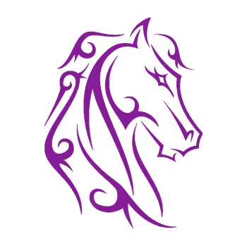 Samolepící dekorace Kůň 036 pravá (14 - fialová) SAMOLEPKA NA AUTO, NÁLEPKA, FÓLIE, POLEP, TUNING, VLASTNÍ TEXT, TISK, AUTOSAMOLEPKY.cz, POLEPY, OBRÁZEK, LOGO, 3D STICKERS