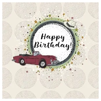 Karnet kwadrat CL0213 Urodziny samochód