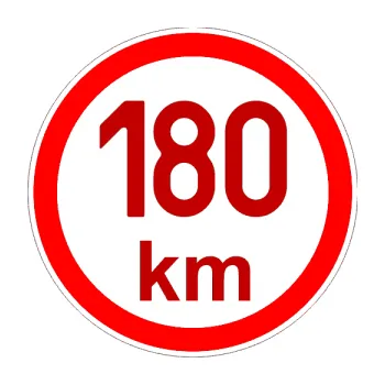 samolepka Maximální rychlost 180km - nejvyšší konstrukční rychlost (18 - tmavě červená) SAMOLEPKA NA AUTO, NÁLEPKA, FÓLIE, POLEP, TUNING, VLASTNÍ TEXT, TISK, AUTOSAMOLEPKY.cz, POLEPY, OBRÁZEK, LOGO, 3D STICKERS