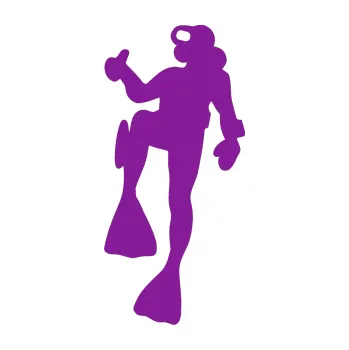 Polep vozidla SAMOLEPKA Potápěč 001 levá (14 - fialová) NA AUTO, NÁLEPKA, FÓLIE, POLEP, TUNING, VLASTNÍ TEXT, TISK, AUTOSAMOLEPKY.cz, POLEPY, OBRÁZEK, LOGO, SAMOLEPKY