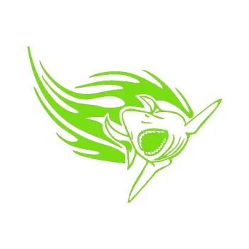 Samolepicí dekorace na vozidlo Animal flames 046 pravá žralok (04 - zelená kawasaki) SAMOLEPKA NA AUTO, NÁLEPKA, FÓLIE, POLEP, TUNING, VLASTNÍ TEXT, TISK, AUTOSAMOLEPKY.cz, POLEPY, OBRÁZEK, LOGO, 3D STICKERS