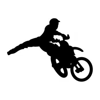 Samolepící dekorace SAMOLEPKA Motorka 030 pravá motokros (01 - černá) NA AUTO, NÁLEPKA, FÓLIE, POLEP, TUNING, VLASTNÍ TEXT, TISK, AUTOSAMOLEPKY.cz, POLEPY, OBRÁZEK, LOGO, SAMOLEPKY