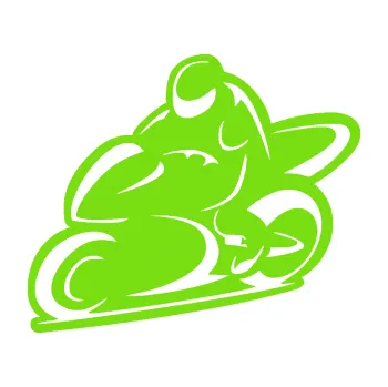 Samolepící dekorace Motorkář 011 levá (04 - zelená kawasaki) SAMOLEPKA NA AUTO, NÁLEPKA, FÓLIE, POLEP, TUNING, VLASTNÍ TEXT, TISK, AUTOSAMOLEPKY.cz, POLEPY, OBRÁZEK, LOGO, 3D STICKERS