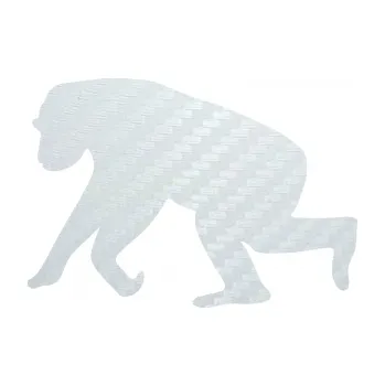 Samolepící dekorace SAMOLEPKA Opice 001 levá (51 - 3D karbon bílý) NA AUTO, NÁLEPKA, FÓLIE, POLEP, TUNING, VLASTNÍ TEXT, TISK, AUTOSAMOLEPKY.cz, POLEPY, OBRÁZEK, LOGO, SAMOLEPKY