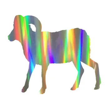 Samolepící dekorace Kozel 004 levá (93 - Holografická) SAMOLEPKA NA AUTO, NÁLEPKA, FÓLIE, POLEP, TUNING, VLASTNÍ TEXT, TISK, AUTOSAMOLEPKY.cz, POLEPY, OBRÁZEK, LOGO, 3D STICKERS