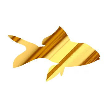 Polep vozidla SAMOLEPKA Ryba 002 pravá (81 - chrom fólie zlatá zrcadlová) NA AUTO, NÁLEPKA, FÓLIE, POLEP, TUNING, VLASTNÍ TEXT, TISK, AUTOSAMOLEPKY.cz, POLEPY, OBRÁZEK, LOGO, SAMOLEPKY