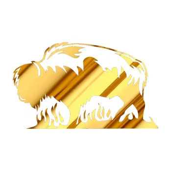 Samolepicí dekorace na vozidlo Animal flames 071 levá býk (81 - chrom fólie zlatá zrcadlová) SAMOLEPKA NA AUTO, NÁLEPKA, FÓLIE, POLEP, TUNING, VLASTNÍ TEXT, TISK, AUTOSAMOLEPKY.cz, POLEPY, OBRÁZEK, LOGO, 3D STICKERS