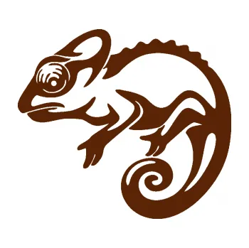 Samolepící dekorace SAMOLEPKA Chameleon 002 levá (15 - hnědá) NA AUTO, NÁLEPKA, FÓLIE, POLEP, TUNING, VLASTNÍ TEXT, TISK, AUTOSAMOLEPKY.cz, POLEPY, OBRÁZEK, LOGO, SAMOLEPKY