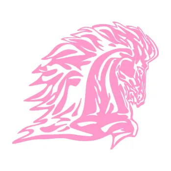 Samolepicí dekorace na vozidlo Animal flames 101 pravá kůň (24 - světle růžová) SAMOLEPKA NA AUTO, NÁLEPKA, FÓLIE, POLEP, TUNING, VLASTNÍ TEXT, TISK, AUTOSAMOLEPKY.cz, POLEPY, OBRÁZEK, LOGO, 3D STICKERS