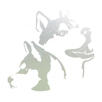 Polep vozidla Pes 117 pravá husky (60 - pískované sklo) SAMOLEPKA NA AUTO, NÁLEPKA, FÓLIE, POLEP, TUNING, VLASTNÍ TEXT, TISK, AUTOSAMOLEPKY.cz, POLEPY, OBRÁZEK, LOGO, 3D STICKERS